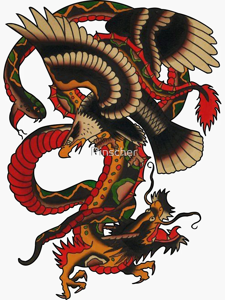 Snake and Eagle Tattoo Style Wall Art Print Tattoo Flash Wall Decor  Traditional Old School Wall Art Tattoo Poster - Etsy Australia