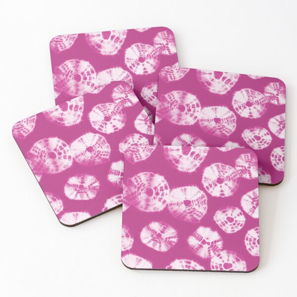 Item preview, Shibori Kumo tie dye white dots over pink fuchsia designed and sold by marufemia.