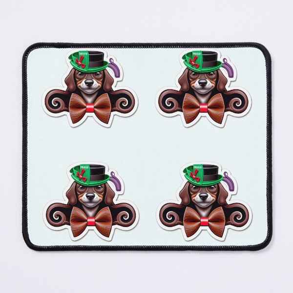 Item preview, digitally designed cute Dachshund, in top hat and bow tie.   designed and sold by LorrieBee.