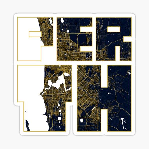 Item preview, Perth City Map of Australia - Gold Art Deco designed and sold by deMAP.