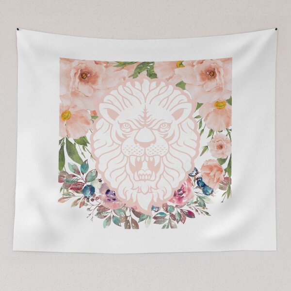 Item preview, Lion in Flowers - Power and Delicacy in Harmony designed and sold by JIArtistry.