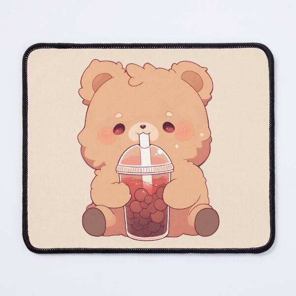 Item preview, Cute Chibi Chubby Teddy Bear Drinking Boba Tea designed and sold by Ayumi  Nakamura.