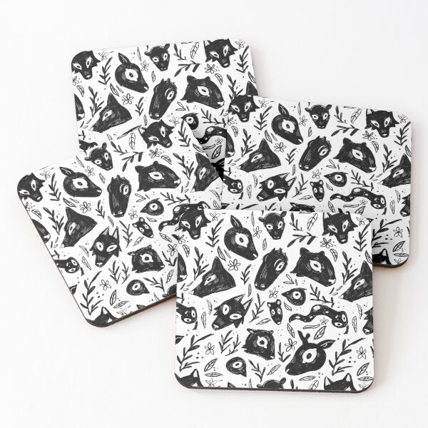 Item preview, Woodland creatures silhouette pattern designed and sold by Raccoondoodles.
