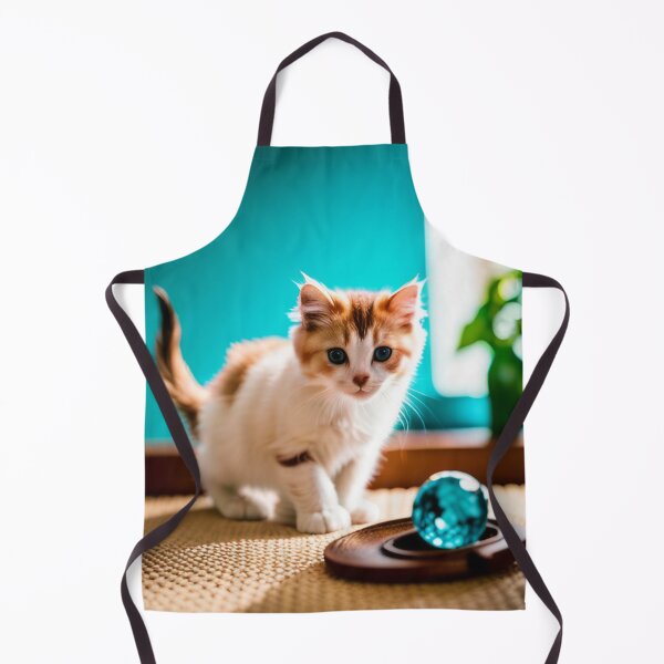 Item preview, Beautiful kitten on turquoise background designed and sold by Reunimage.