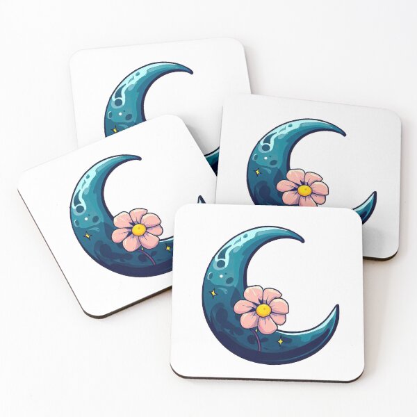 Item preview, moon with flower designed and sold by miguel-ozz.