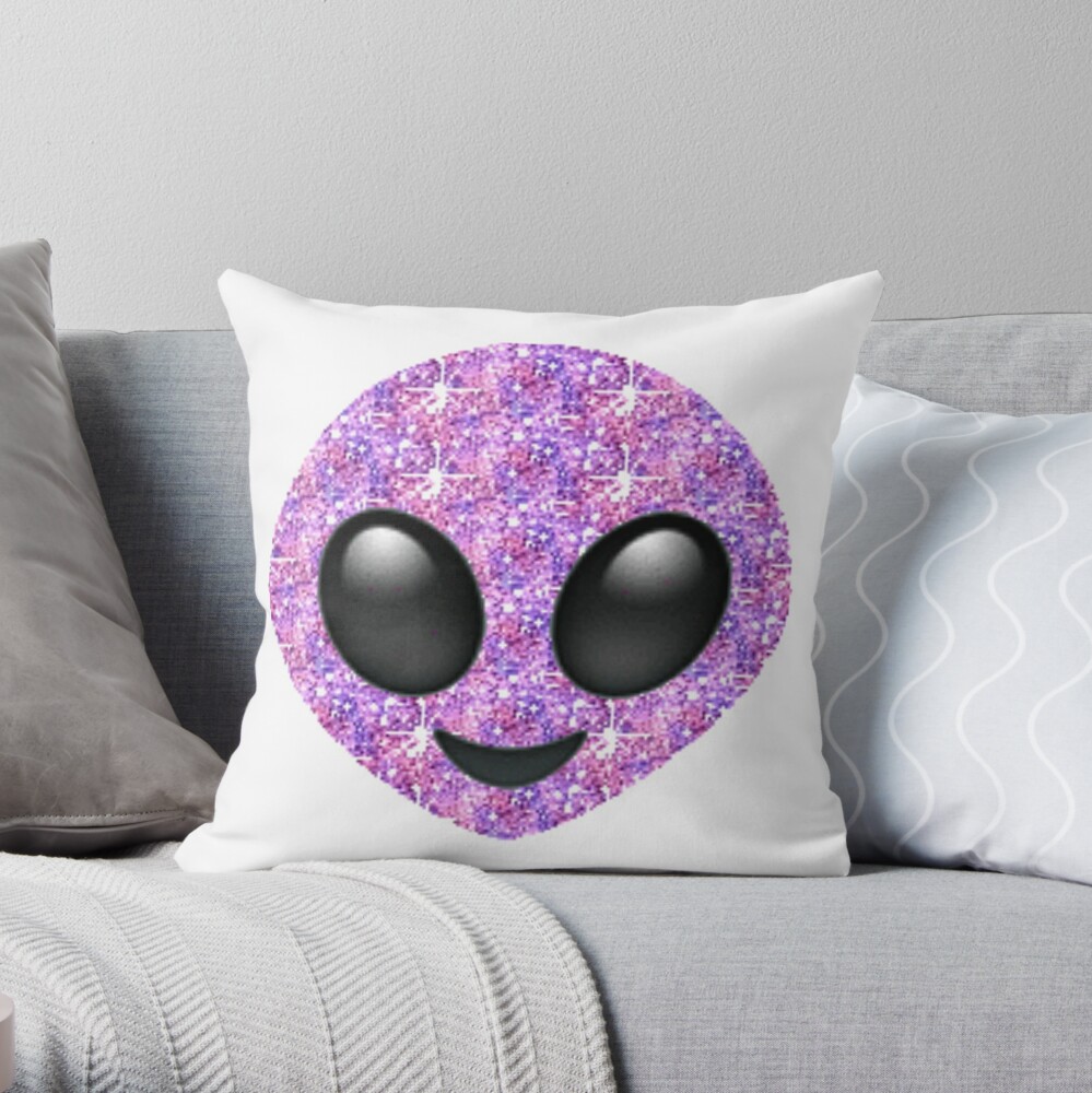 alien emoji pillow