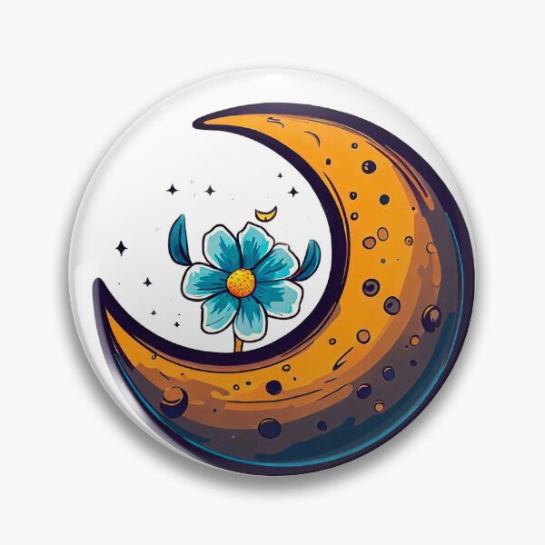 Item preview, moon with flower and stars designed and sold by miguel-ozz.
