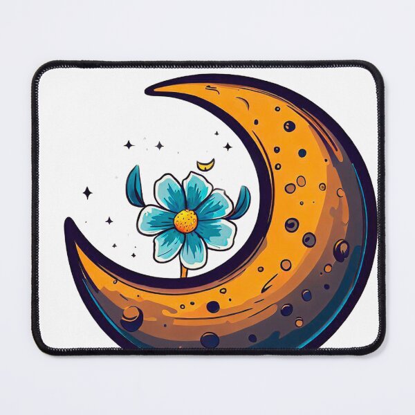 Item preview, moon with flower and stars designed and sold by miguel-ozz.