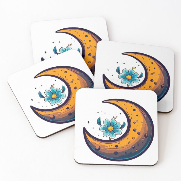 Item preview, moon with flower and stars designed and sold by miguel-ozz.