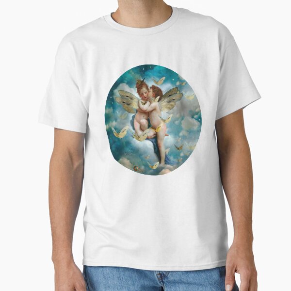 "Angels in love in heaven with butterflies" Camiseta clásica
