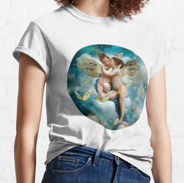 "Angels in love in heaven with butterflies" Classic T-Shirt