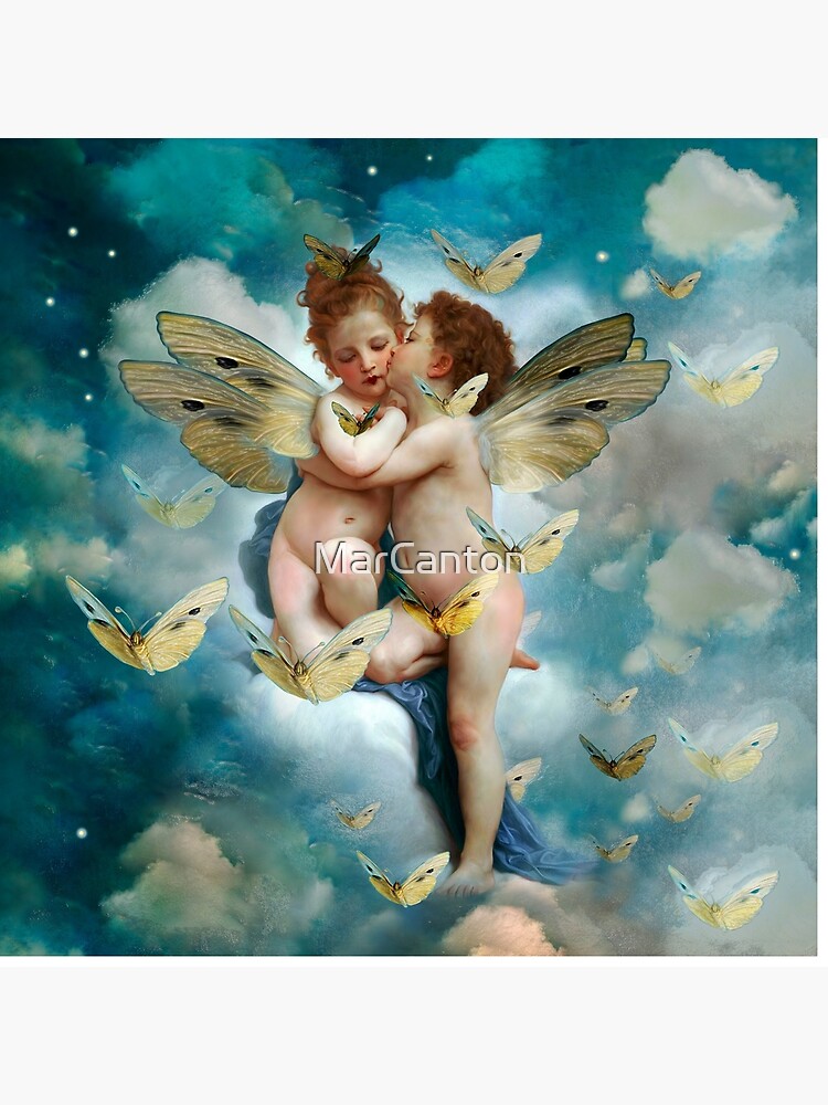 "Angels in love in heaven with butterflies" de MarCanton