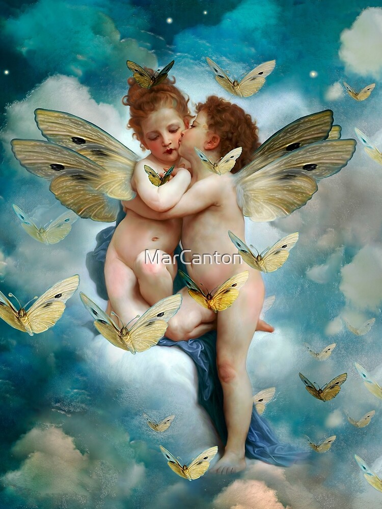 "Angels in love in heaven with butterflies" de MarCanton