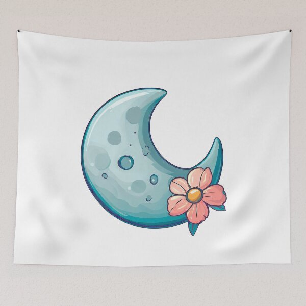 Item preview, moon with little flower designed and sold by miguel-ozz.