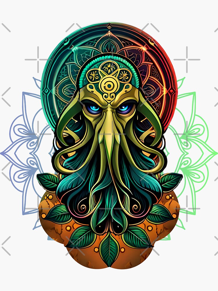 Cthulhu with mandala tattoo" Sticker for Sale by Dandeliontattoo