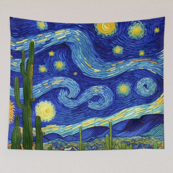 Item preview, Starry Night in the Desert Van Gogh Style designed and sold by allhistory.