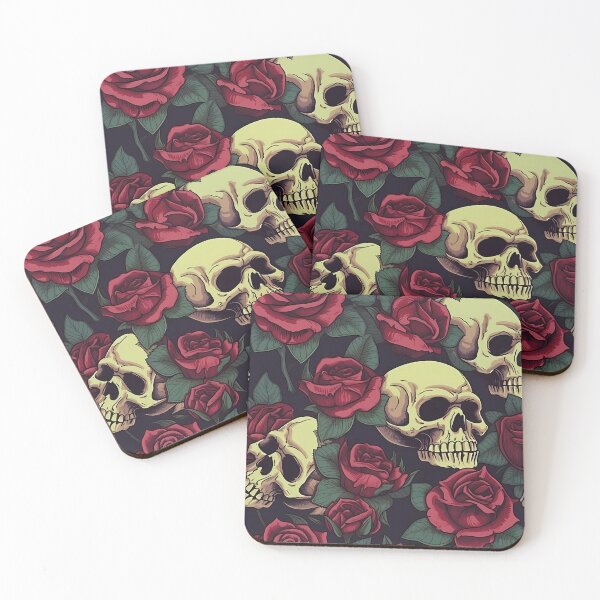 Item preview, Skulls and Red Roses: A Charming Pattern designed and sold by SweetMagicDream.