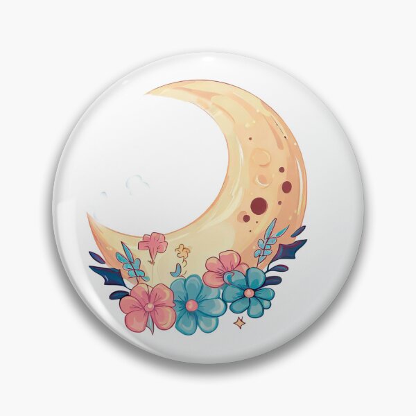 Item preview, moon with flowers designed and sold by miguel-ozz.