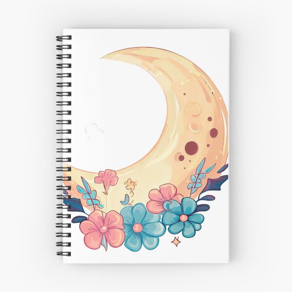 Item preview, moon with flowers designed and sold by miguel-ozz.