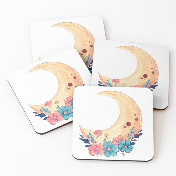Item preview, moon with flowers designed and sold by miguel-ozz.