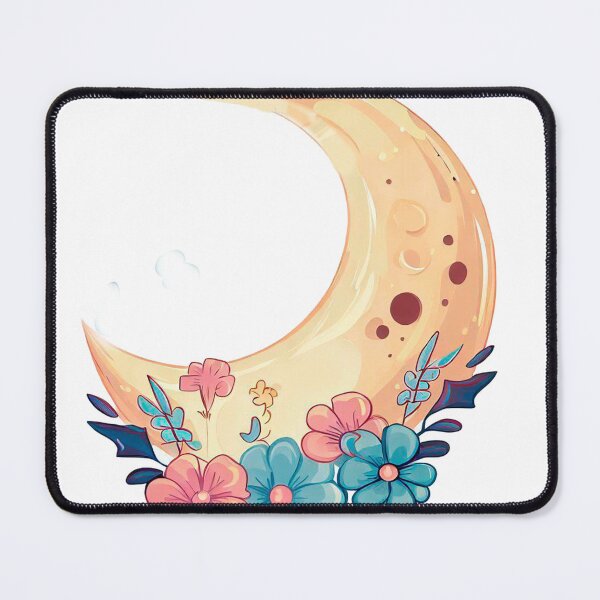 Item preview, moon with flowers designed and sold by miguel-ozz.