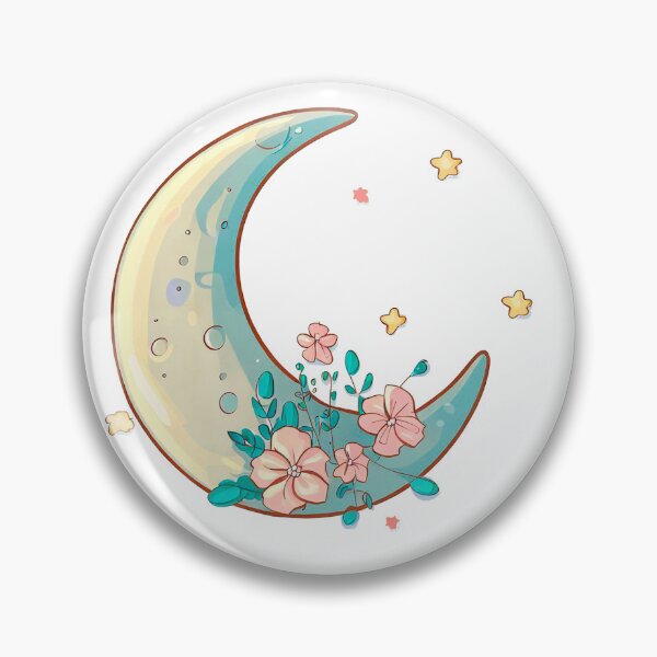 Item preview, moon with stars and flowers designed and sold by miguel-ozz.
