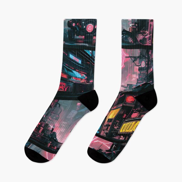 Item preview, A Neon Cyberpunk Cityscape designed and sold by ByteyCreatives.
