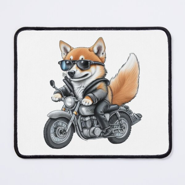 Item preview, shiba inu motorbiker designed and sold by HOlaMax.
