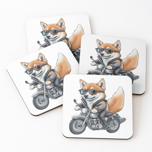 Item preview, shiba inu motorbiker designed and sold by HOlaMax.