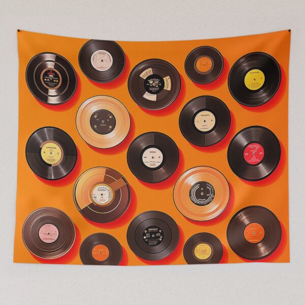 Item preview, Retro Vinyl Records Art designed and sold by GoodOldVintage.