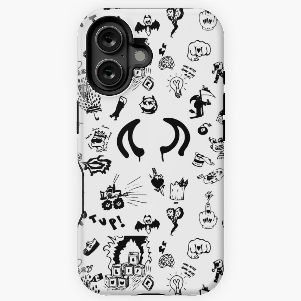 yungblud drawings tattoo sheet (Black) Sticker