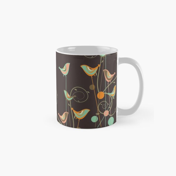 Item preview, Colorful Summer Orange, Chocolate and Mint Whimsical Birds with Swirls © fatfatin designed and sold by fatfatin.