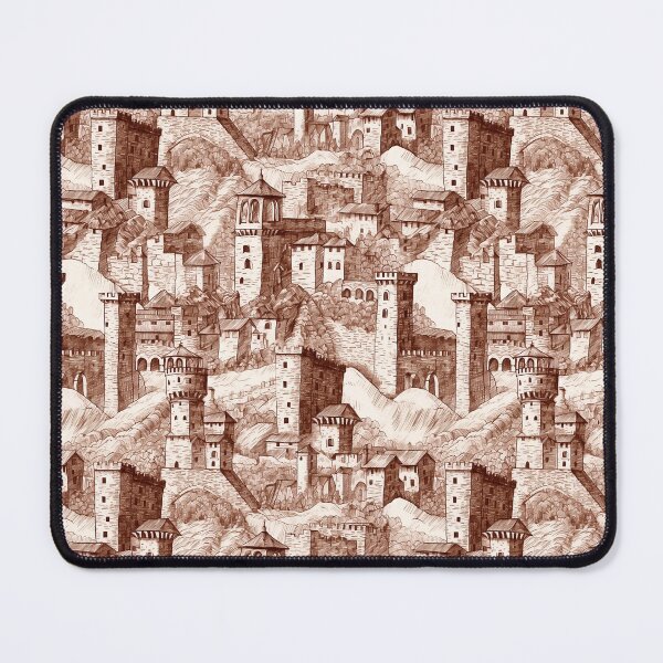 Item preview, Castle drawing designed and sold by Alessandro Remo Mazzoni Remotextiles.