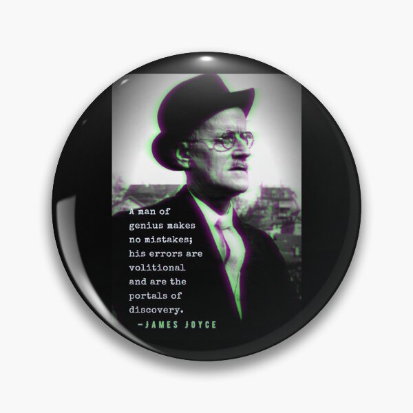 Item preview, James Joyce portrait and quote: A man of genius makes no mistakes... designed and sold by artbleed.