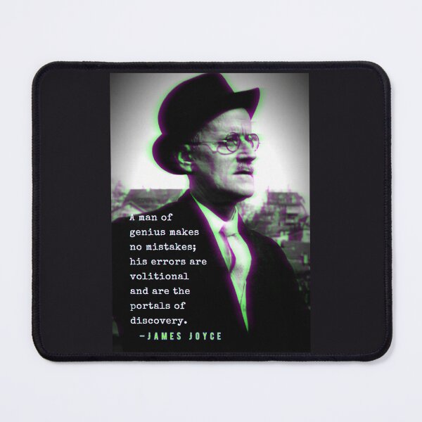Item preview, James Joyce portrait and quote: A man of genius makes no mistakes... designed and sold by artbleed.