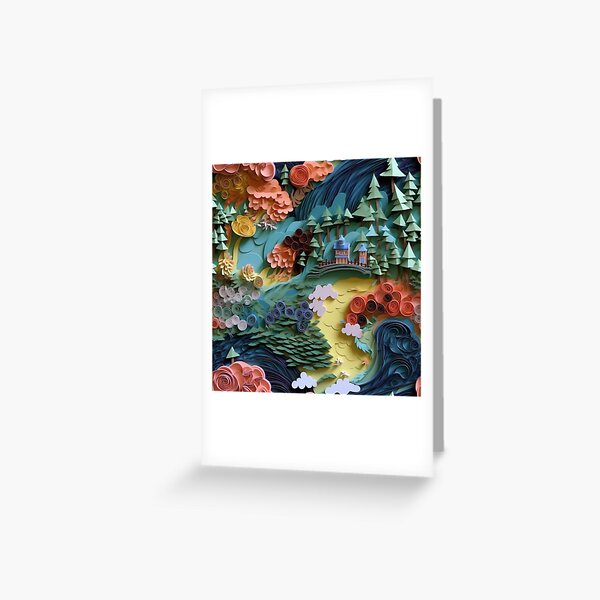 Paper Quilled Waterfall and River Greeting Card for Sale by Tycobb48