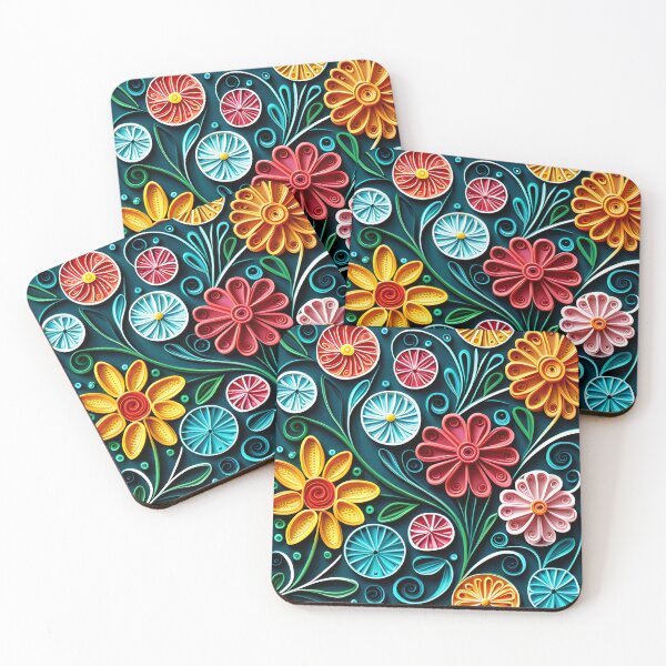 Item preview, Floral background with quilled paper effect designed and sold by hadleysheart.