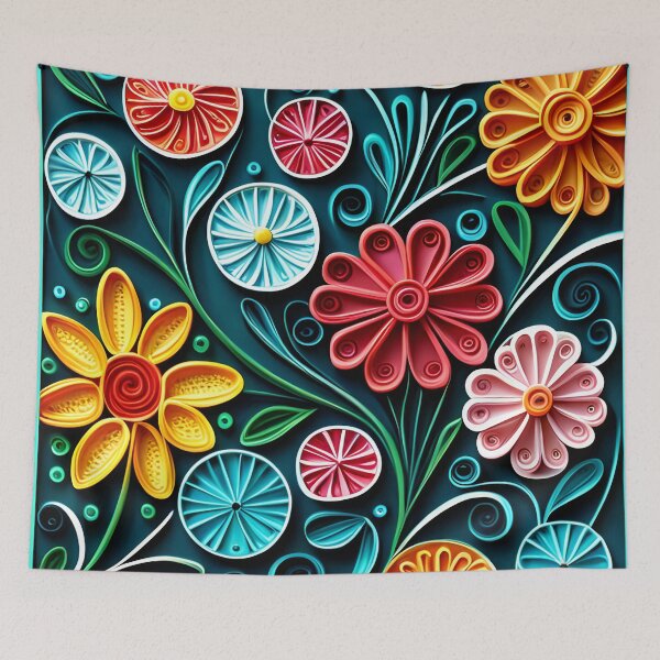 Item preview, Floral background with quilled paper effect designed and sold by hadleysheart.