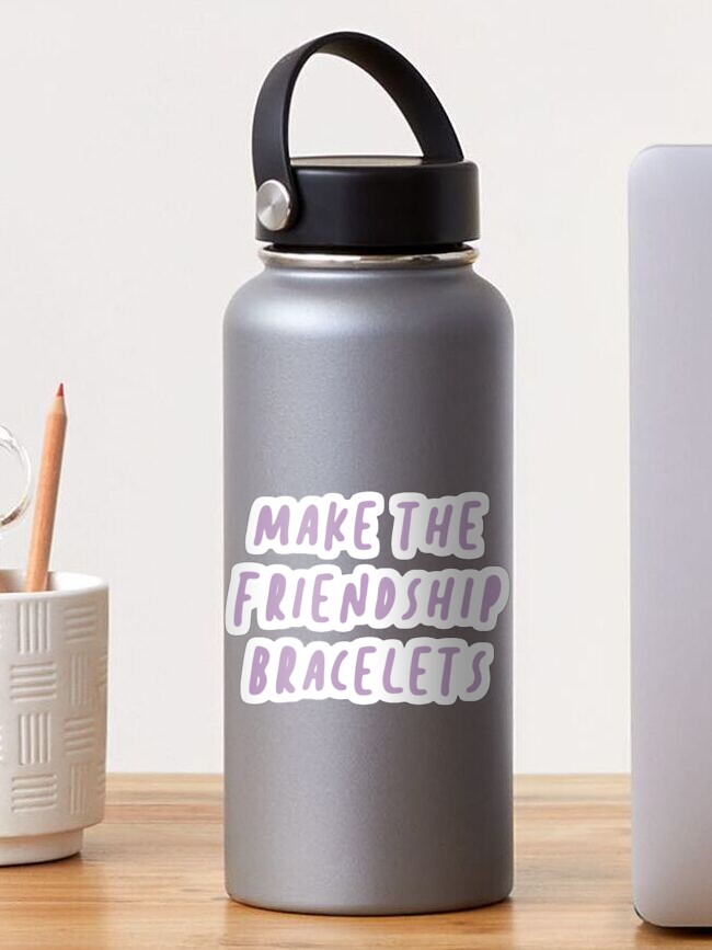 Hydro flask with stickers best sale and bracelets