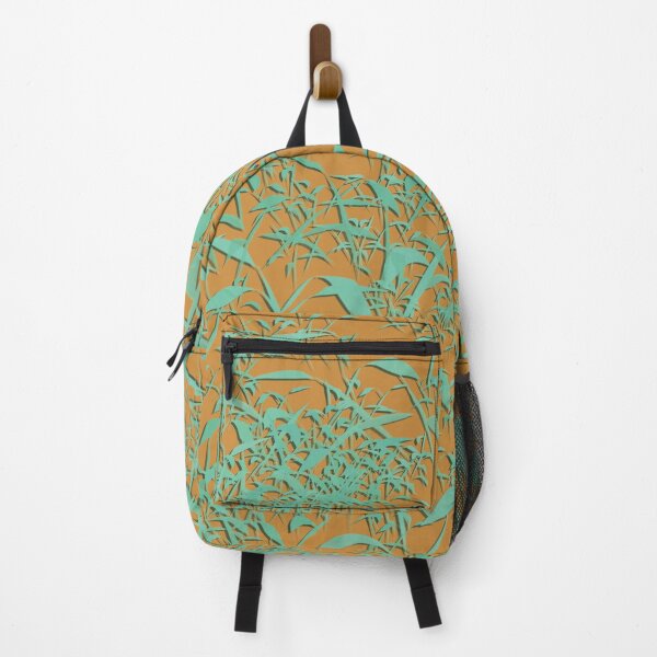 Item preview, 3D Effect Pastel Green Leaves on Orange Background designed and sold by Yolanda Designs.