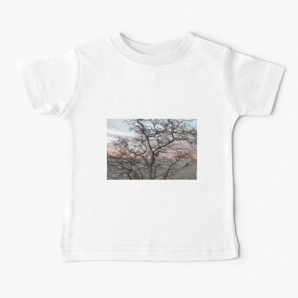 Sunset, pink clouds, exotic curved branches of a tree, beautiful view Baby T-Shirt