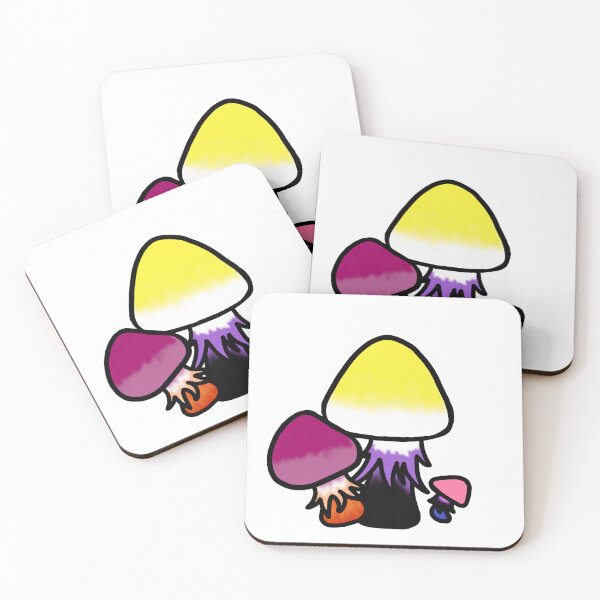 Item preview, Lesbian, Nonbinary, Genderfluid Mushrooms designed and sold by ValentineFlames.