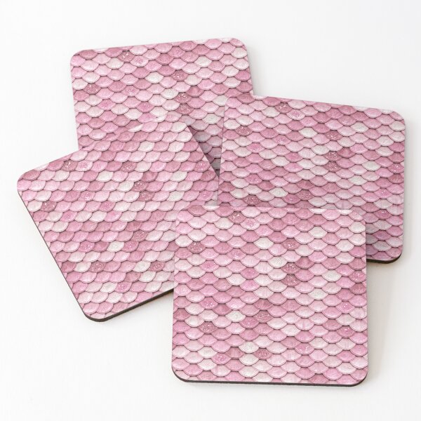 Item preview, Pink and Rose Gold Sparkle Faux Glitter Mermaid Scales designed and sold by UtArt.