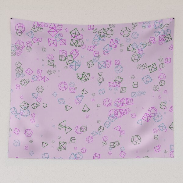 Item preview, Dice Hoard - Pink background with pink, green and blue dice designed and sold by AvengingSassy.