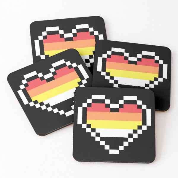 Item preview, Heart flag from Litosexual / Lithosexual / Akoisexual community pixel art black background designed and sold by Axel-Speed.
