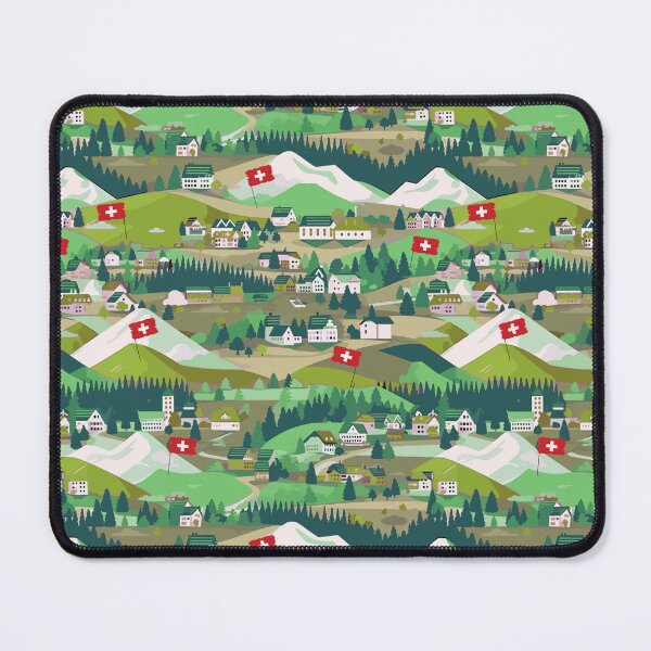 Item preview, Swiss village folk art designed and sold by Alessandro Remo Mazzoni Remotextiles.