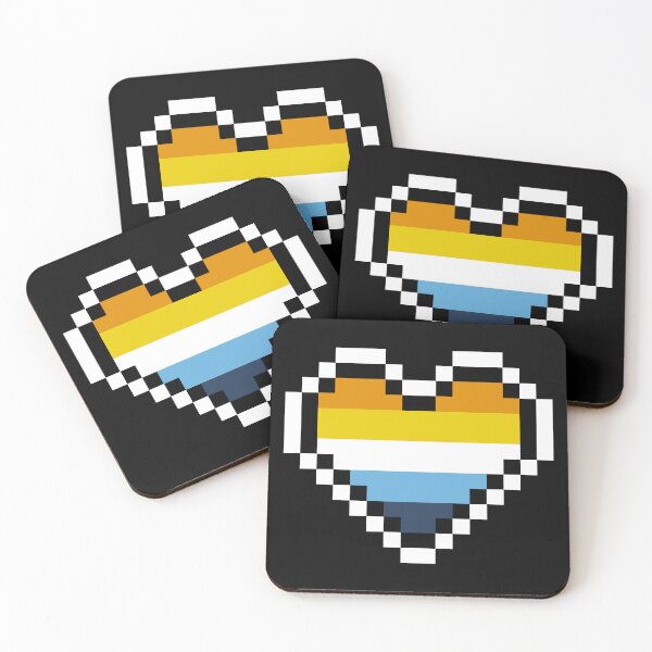 Item preview, Heart flag from Aroace community pixel art black background designed and sold by Axel-Speed.