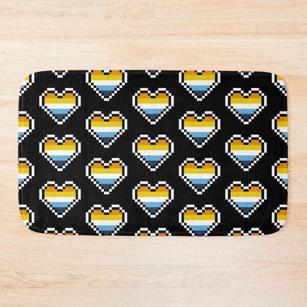 Item preview, Heart flag from Aroace community pixel art black background designed and sold by Axel-Speed.