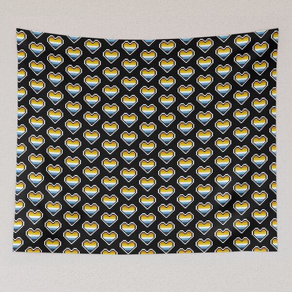 Item preview, Heart flag from Aroace community pixel art black background designed and sold by Axel-Speed.