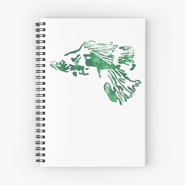 Item preview, Green Block Print of a Black Moscow Guppy designed and sold by Shine Caramia.